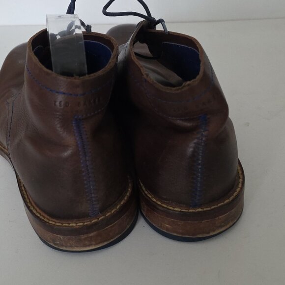 TED BAKER | Torsdi chukka boots in brown leather with blue laces sz 10 - Picture 4 of 6